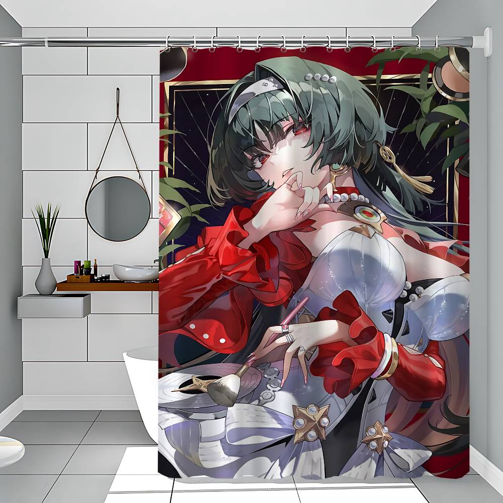 Astra Yao Zzz Animation Pattern Bathing Curtain Bathroom Shower Curtain Waterproof With 12 Hooks Home Deco