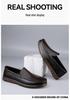 Men's Large Size Genuine Leather Casual Shoes - Non-Slip Thick Sole, Wear-Resistant, Ideal for Middle-Aged Wearers.
