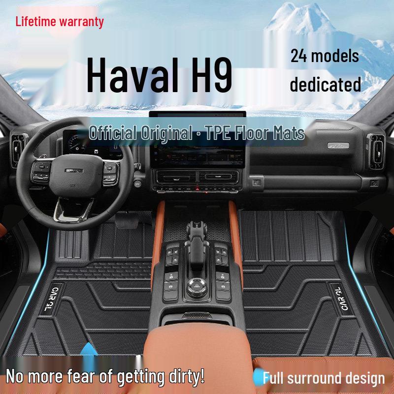 TPE Коврики в салон для Haval H9 2-го поколения 2024 года, Полное покрытие для 7-местного 2024 Haval H9 Second Gen - 5 Seater