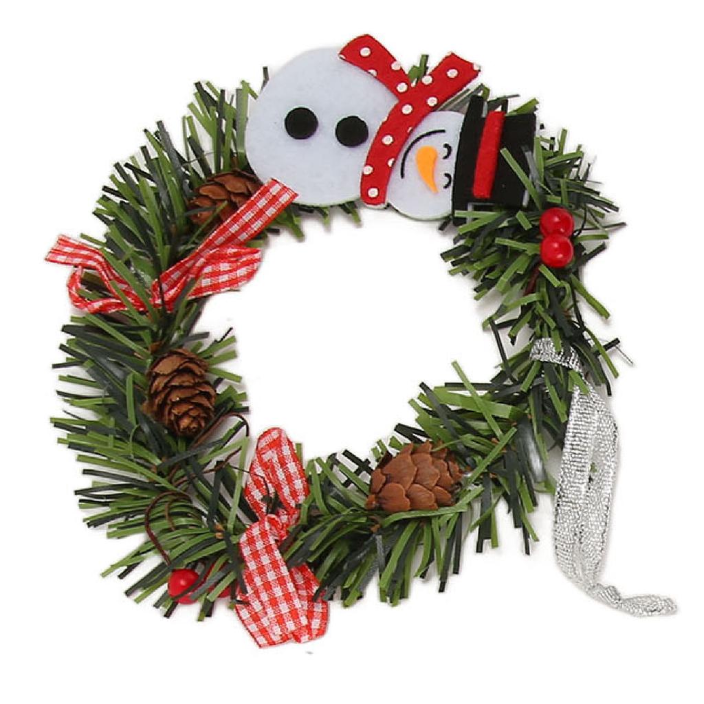 3Pcs Christmas Decorations Home Artificial Christmas Wreath Xmas Ornaments Hanging Wreath for Front Door Window Sills Shelves
