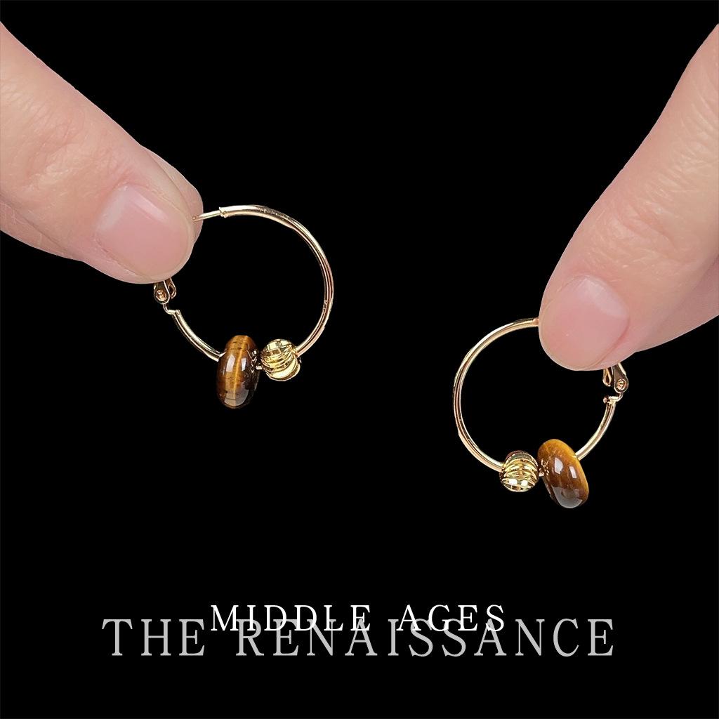 Серьги из натурального камня тигровый глаз, ретро, осенне-зимние, в стиле Майяр, минималистичные серьги в стиле кэжуал для женщин