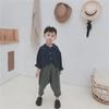 Camisa de manga murciélago estilo japonés retro para niños - Algodón y lino, primavera/otoño, ropa de abrigo para bebé niño
