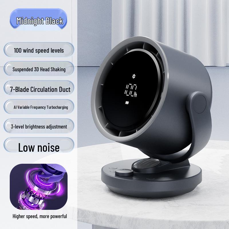 2025 Bladeless Mini Turbine Desktop Air Circulator Fan - Silent, USB Brushless Electric Fan. 176.5 x 145.5 x 210 mm