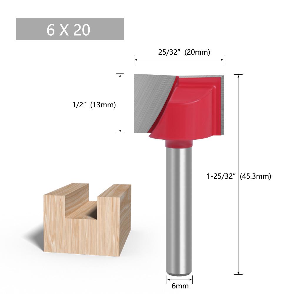 Sada frézovacích bitů z wolframové oceli s plochým dnem pro CNC router pro obrábění dřeva, 6 typů