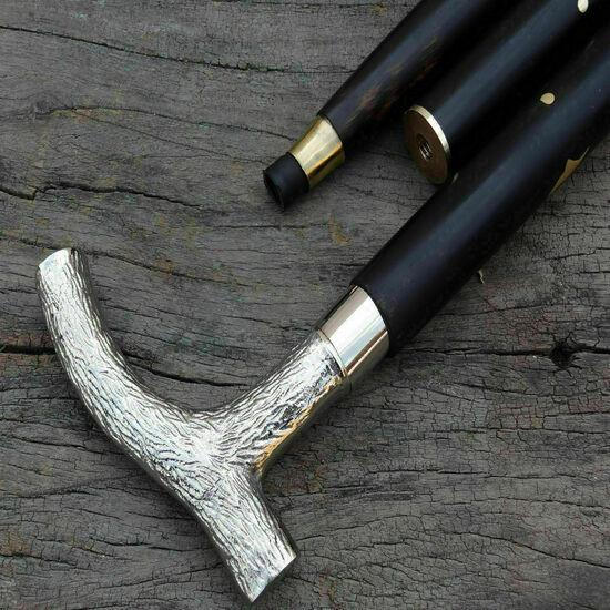 Antiker Stil Viktorianisch Vintage Designer Messinggriff Gehstock Holzspazierstock