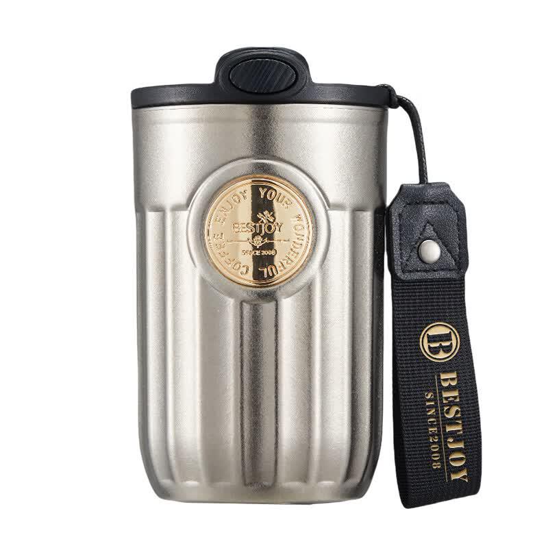 FUGUANG 420ml Pure Titanium Double-Drink Insulated Coffee Mug