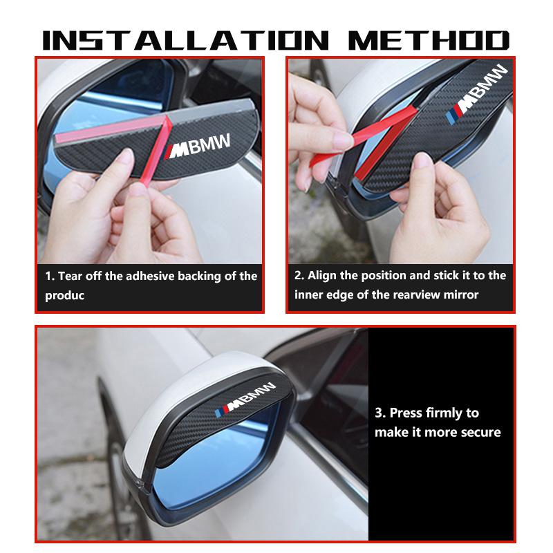 2pcs Carbon Car Rearview Mirror Rain Eyebrow Blocker Sun Visor For BMW M Performance Alpina M3 M5 M6 X1 X3 X4 X5 G20