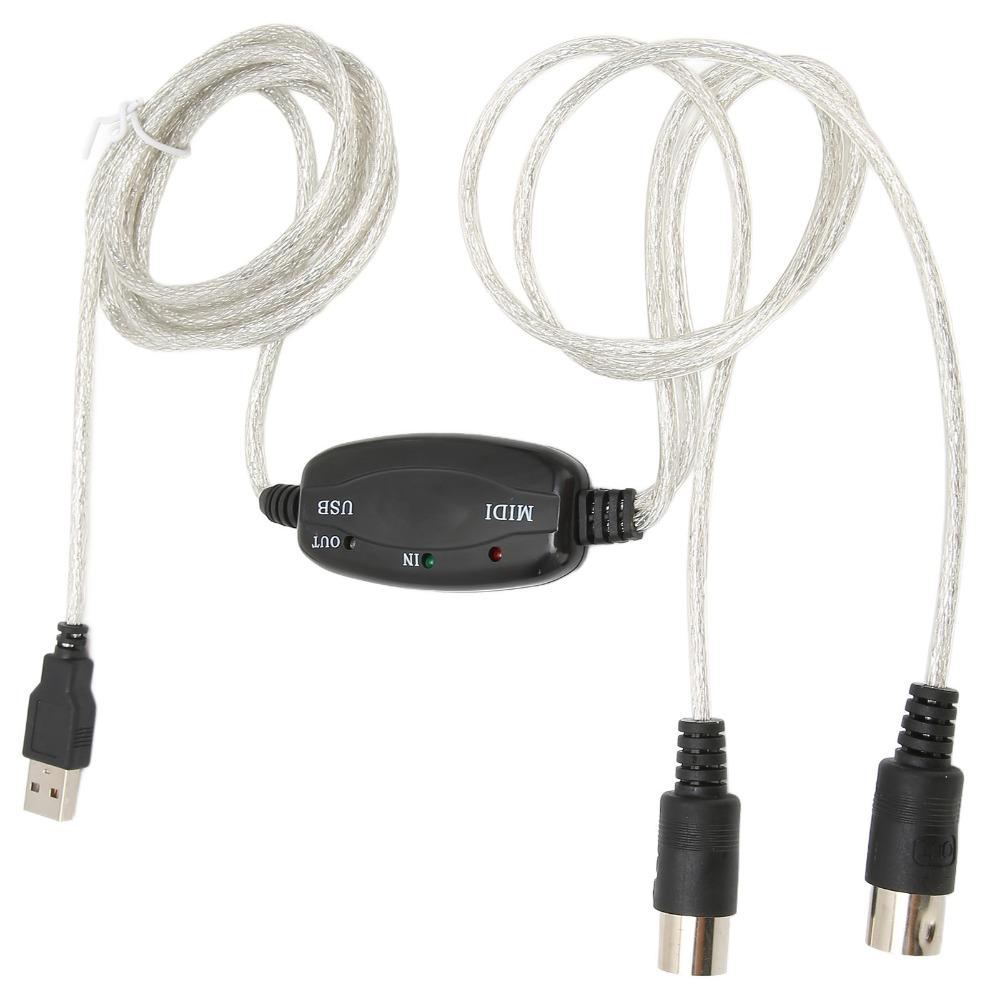 2 In 1 USB To MIDI Cable Plug and Play MIDI Cord Adapter  for Windows Computer
