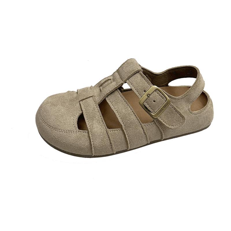 Super Fire Mori Baotou Sandals Women's 2025 Spring and Summer New Thick-soled Versatile Hollow Birken Roman Cool Slippers