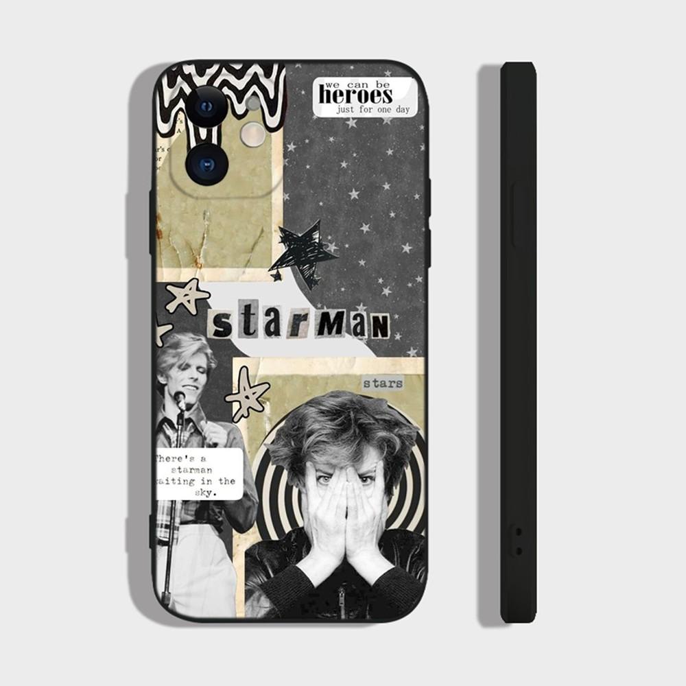 D-David Singer B-BowieS Phone Case For iPhone 14,13,12 Mini 11 Pro XR,X,XS,MAX 6S,7,8 Plus Silicone Cover Soft black
