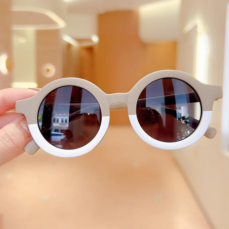 Children Boy Girl Leopard Double Color Cartoon Bear Shape Round Sunglasses Kids Vintage Sunglasses UV400 Protection Classic