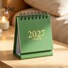 Desktop Organizer with Stickers 2027-2028 Mini Standing Flip Desk Calendar, 18 Month Planner from Jan. Academic Year 2027 to Jun. 2028, Pocket