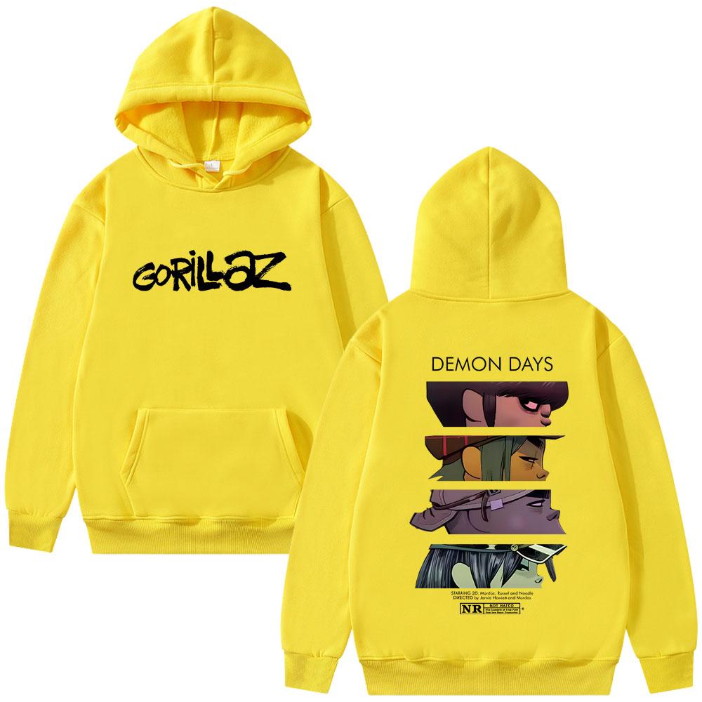 Rock Band Gorillaz Demon Days Eyes Print Hoodie Men Women Hip Hop Fashion Oversized Streetwear Male Casual Hoodies