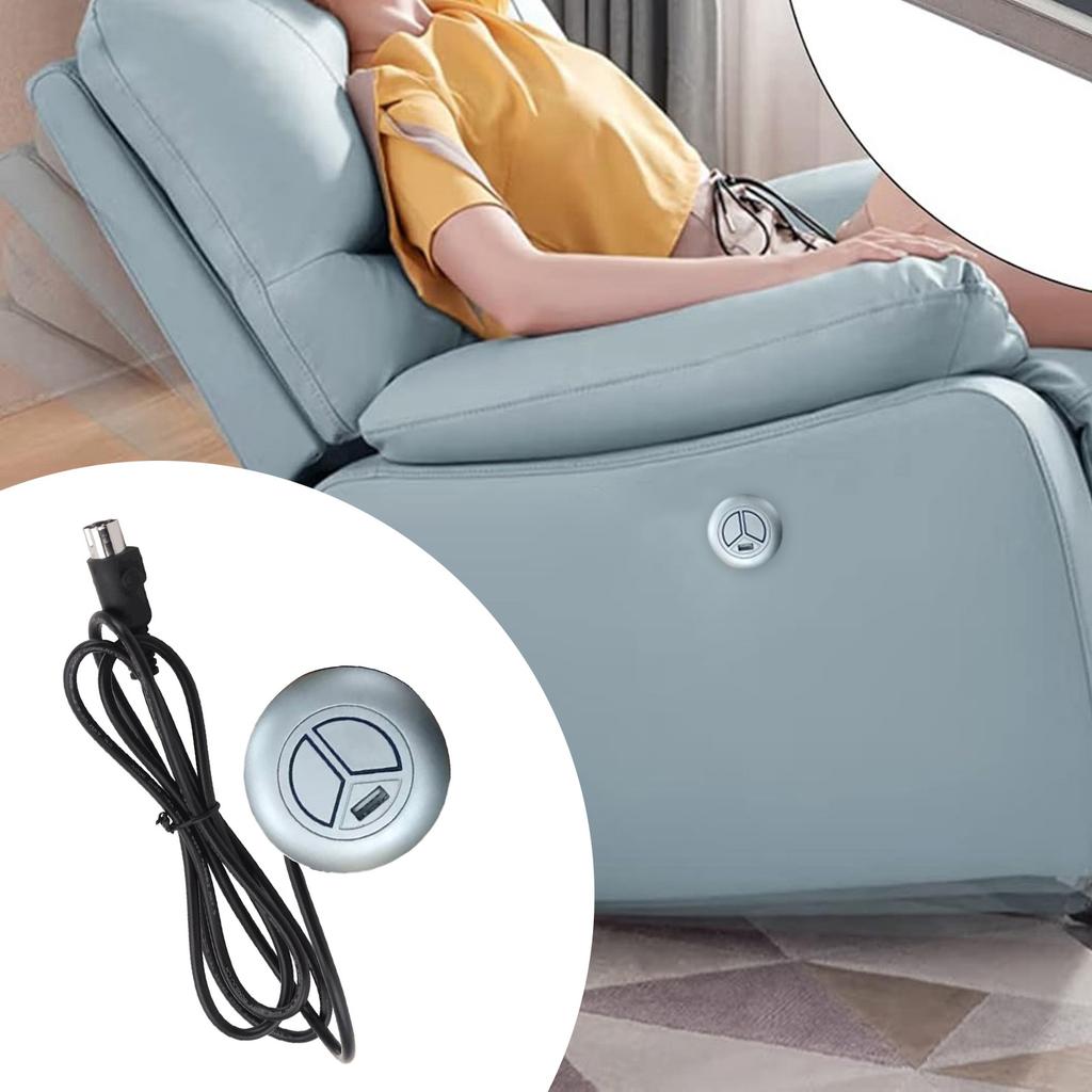 Round Hand Control Switch Replacement with USB Charging for Electric Recliner Sofa Lift Chair Motor Controllers