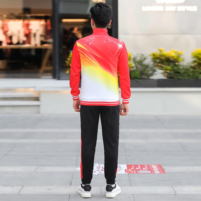 Spring & Autumn Unisex Sports Suit: Print School Uniform, Plus Size, Casual Parent-Child or Couple Style Activewear