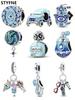 Charms Plata Blue Ocean Beads Charm Copper Plated Fit Charms Copperoriginal Bracelet For Jewelry Making Diy Charm