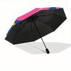 1pc Heart-patterned Automatic Folding Umbrella, Portable & Foldable Design with 8 Ribs, Casual Outdoor Accessory Halloween and Christmas gif