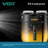 VGR Convenient Electric Shaver IPX6 Waterproof Gradient Metal Shaver Double Blade Men's Shaver Travel Mini USB Hair Trimmer Home Razor Shaver V-348