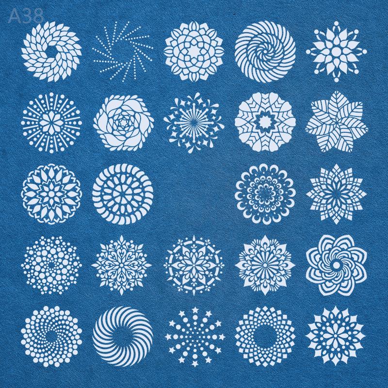 

Белые ажурные трафареты 24 листа - 12,7 см/5 дюймов Трафареты мандалы, Помощь для рисования и дудлинга Hollow template