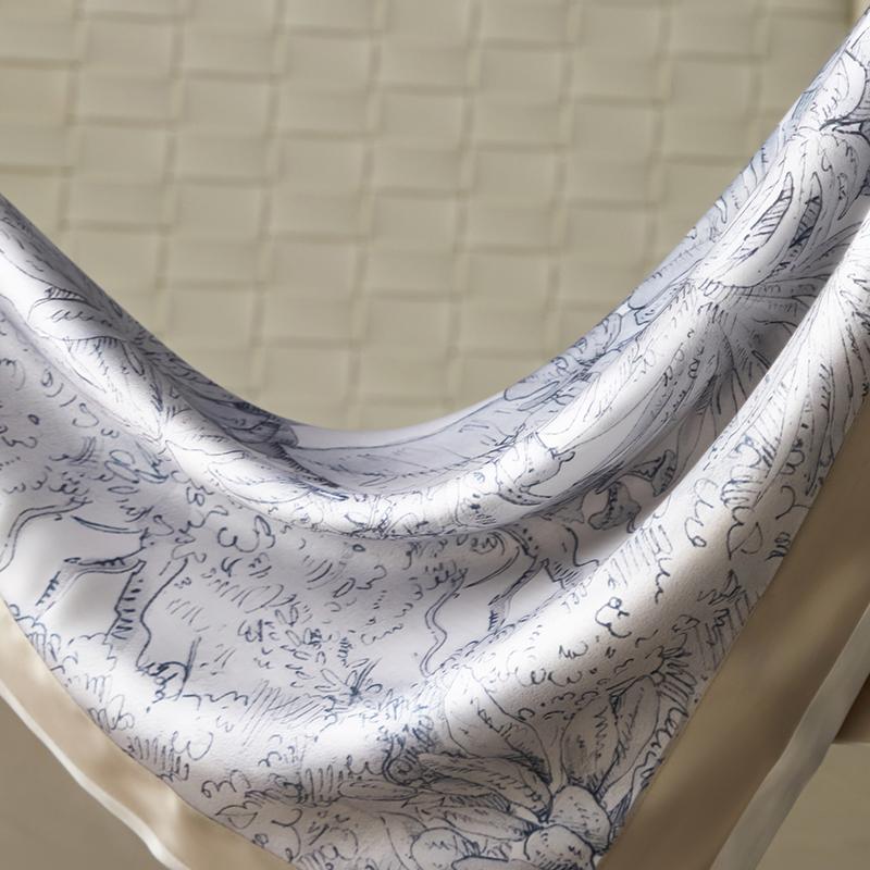 Floral Plant Print Color Blocking Bedding Set Lyocell Bamboo Fiber Soft Silky Duvet Cover Flat/Fitted Bed Sheet Pillowcases 4Pcs