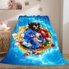 Sonic Series Flannel Lightweight Blanket Home Decor Sofa Bed Travel Cover Family Gift For All-Season LXRa47