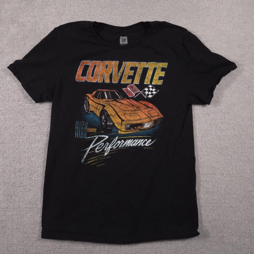 Corvette Shirt Medium Black High Performance Racing Graphic GM Licensed Tee