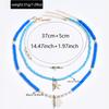 Bohemian Blue Color Rice Seashell Beads Starfish Pendant Necklace for Women Multi-Layer Chain Clavicle Necklace Summer Jewelry