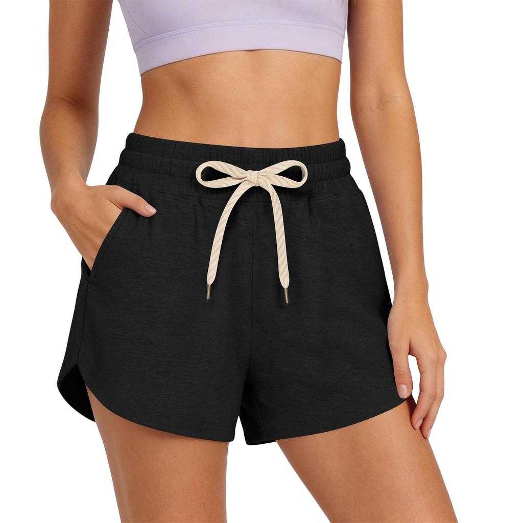 Women's Casual High Waist Drawstring Shorts with Pockets Lightweight Soft Fabric Comfortable Fit Elastic Waistband