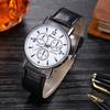 Stylish Men's Quartz Watch with Luminous Hands, Leather Strap Business Watch, Perfect Gift for Men
