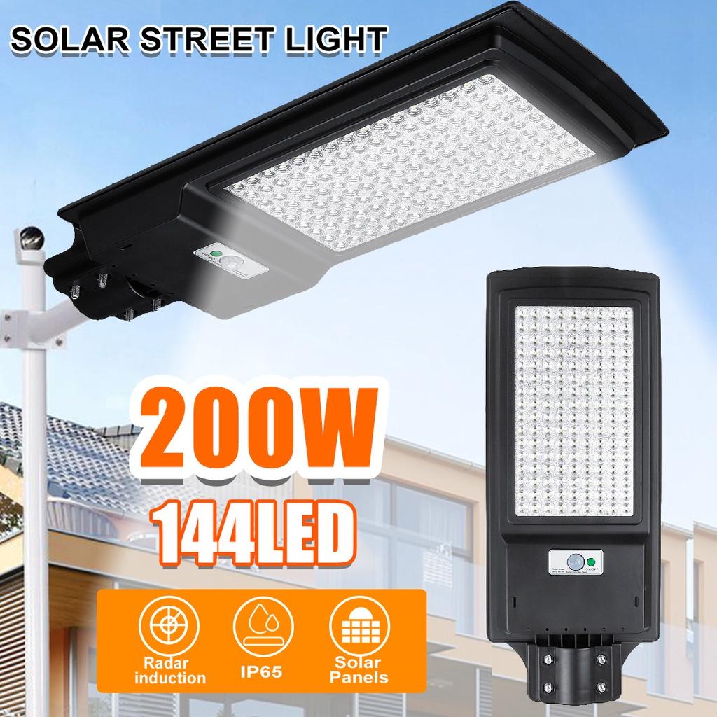 144 LEDs Radar Waterproof Induction Sensor Solar Street Light Outdoor Button Control Solar Light Wall Lamp for Home Garden 200W