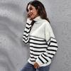 Women S Striped Turtleneck Sweater Loose Fit Autumn Winter Knitwear