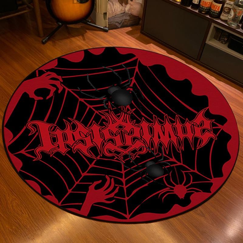 Gothic Style Circular Carpet Halloween Living Room Decoration Floor Mat Skull Funny Foot Mat Cradle Mat Home Decoration