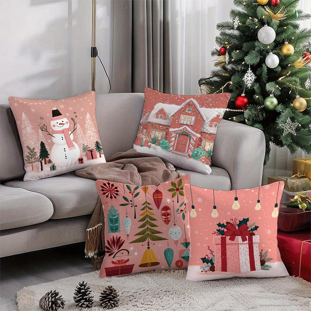 Christmas-Patterned Pillowcases for HomeSuitable for sofa car bedroom decorative cushion cover pillow cover