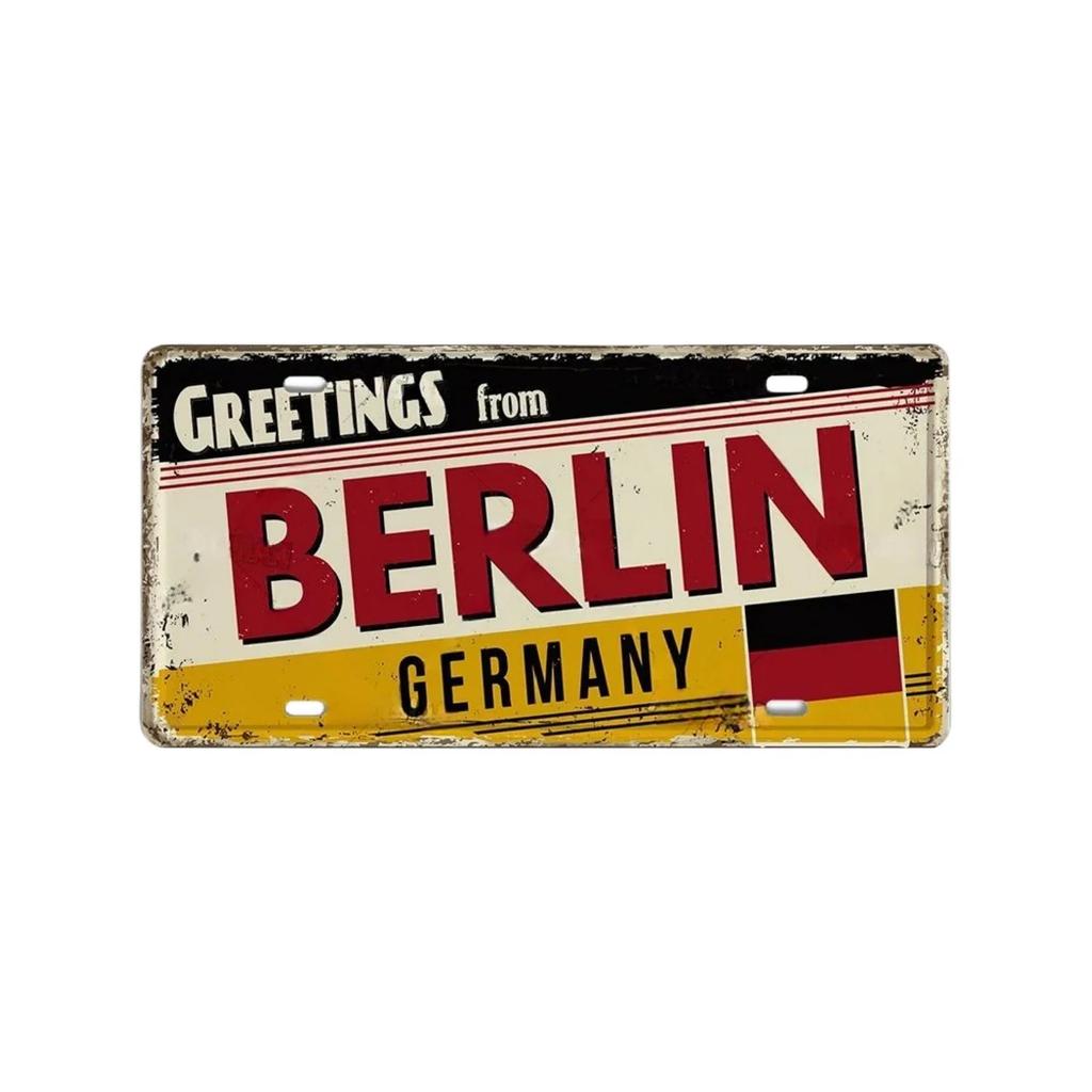 Vintage Berlin Madrid New York Paris Country City Stil Platte Metallschild Plakette Blechschild Man Cave Bar Club Poster Dekoration