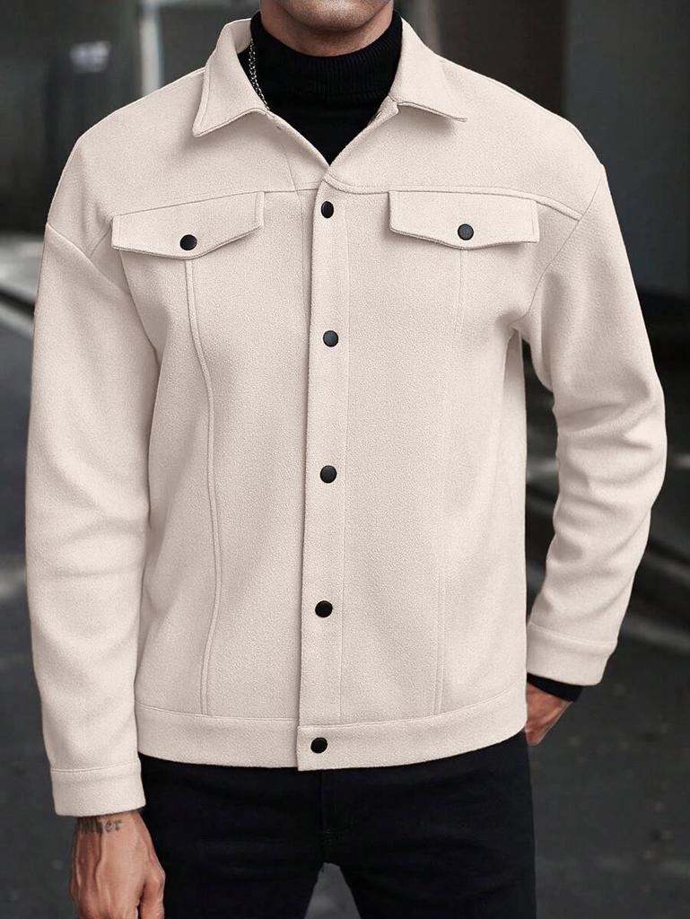 Autumn & Winter Lapel Woolen Men's Coat - Casual Sport Business Jacket