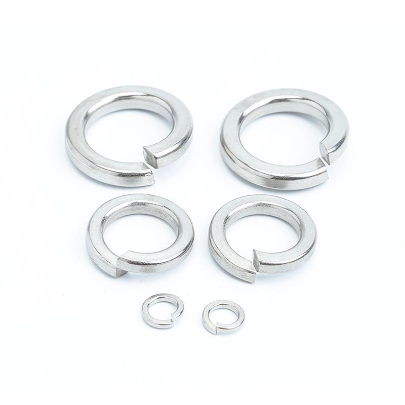 GB93 304 Stainless Steel Spring Washer - Open Style, White Finish, Sizes M2 To M6