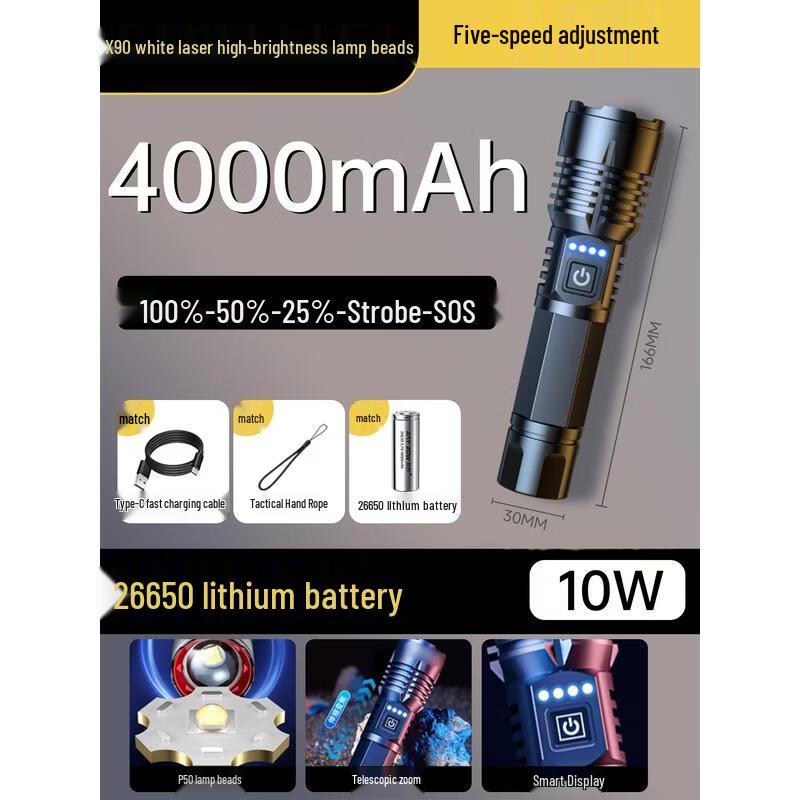 HANDUNYOU High-Lumen Rechargeable Flashlight
