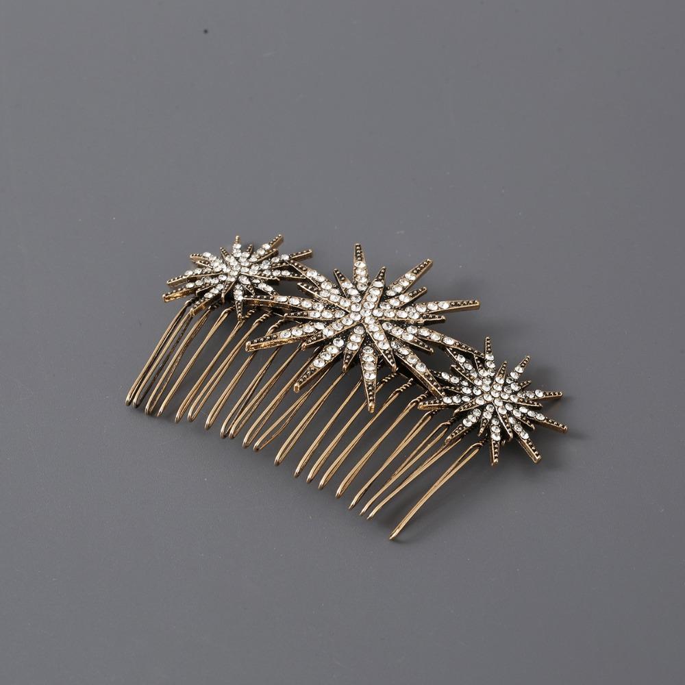 

Crystal Star Women Bridal Headdress Elegant Rhinestone Crystal Hair Comb Tiara Style Head Jewelry Bridesmaid Gift