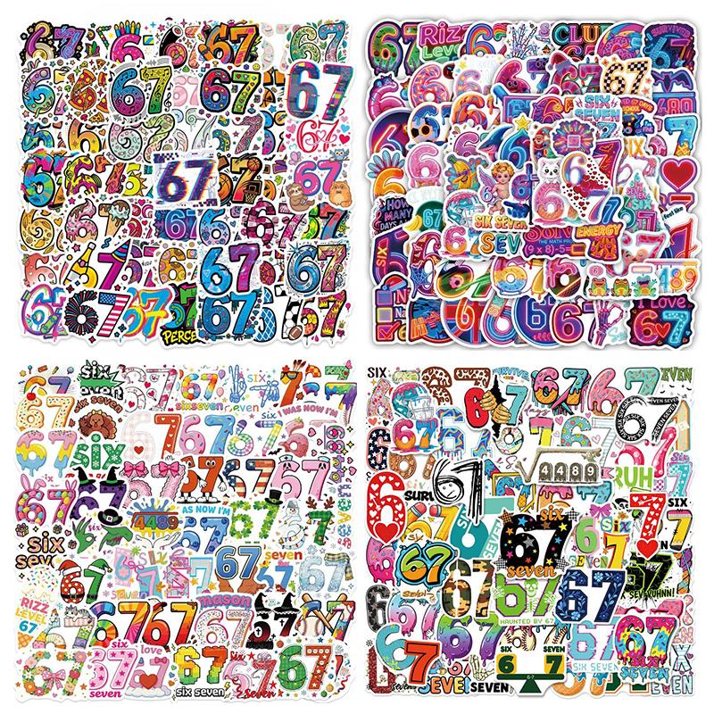 50Pcs Funny 67 Graffiti Stickers Creative Cartoon Decal Diy Luggage Phone Guitar Cup Skateboard Waterproof Sticker