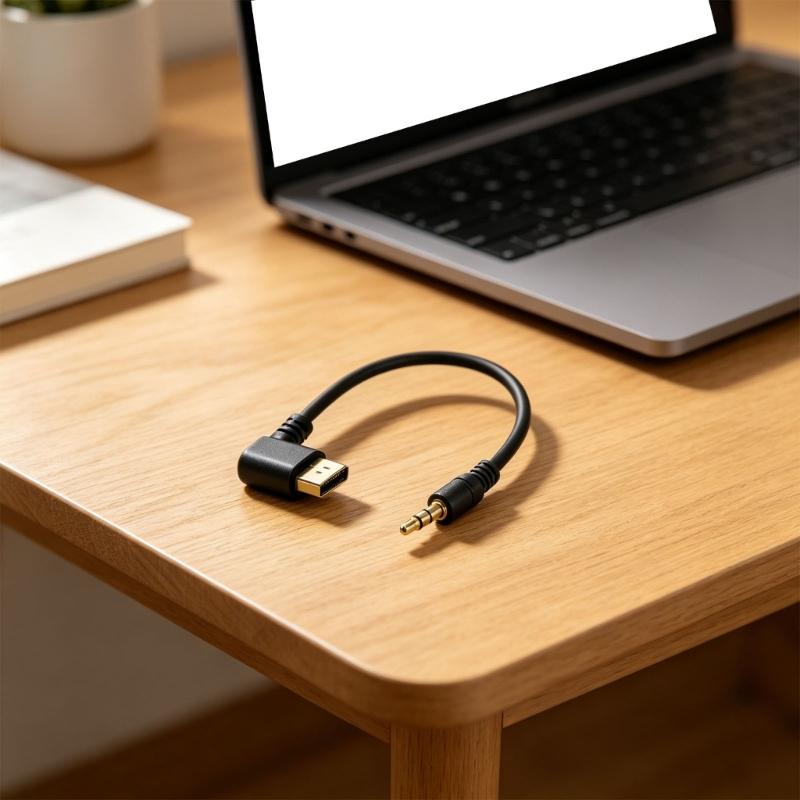 USB C To 4Pole 3.5Mm Headphone Jacks Cable Right Angle Design Sound Cable For Mobile Devices 30Cm/11.8in