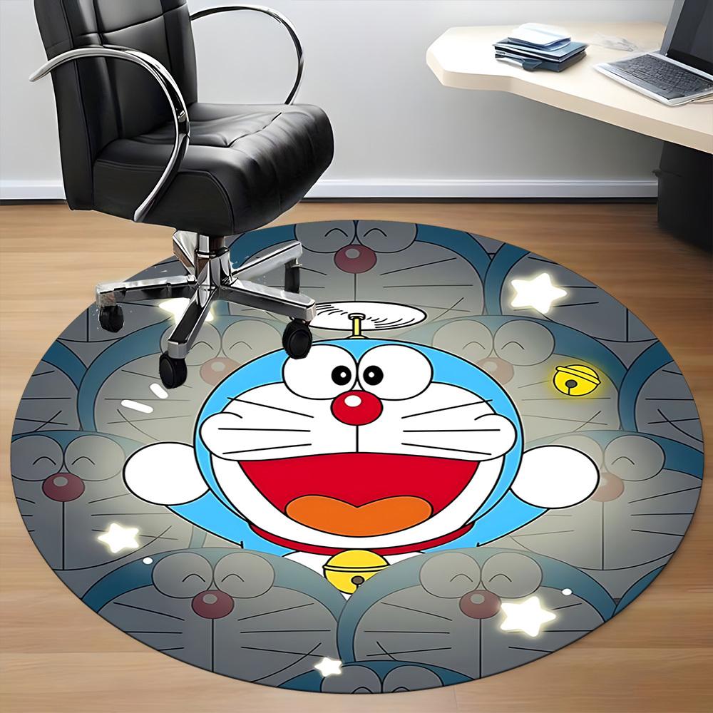 1pc Doraemon Carpet, Round Non-Slip Durable Large Size Office Carpet, Suitable for Office,yy250908073