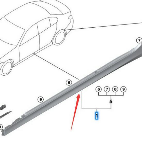 BMW 3 Series G20 Sill Trim Panels with Side Lights - Left & Right (51778493951, 51778493952)