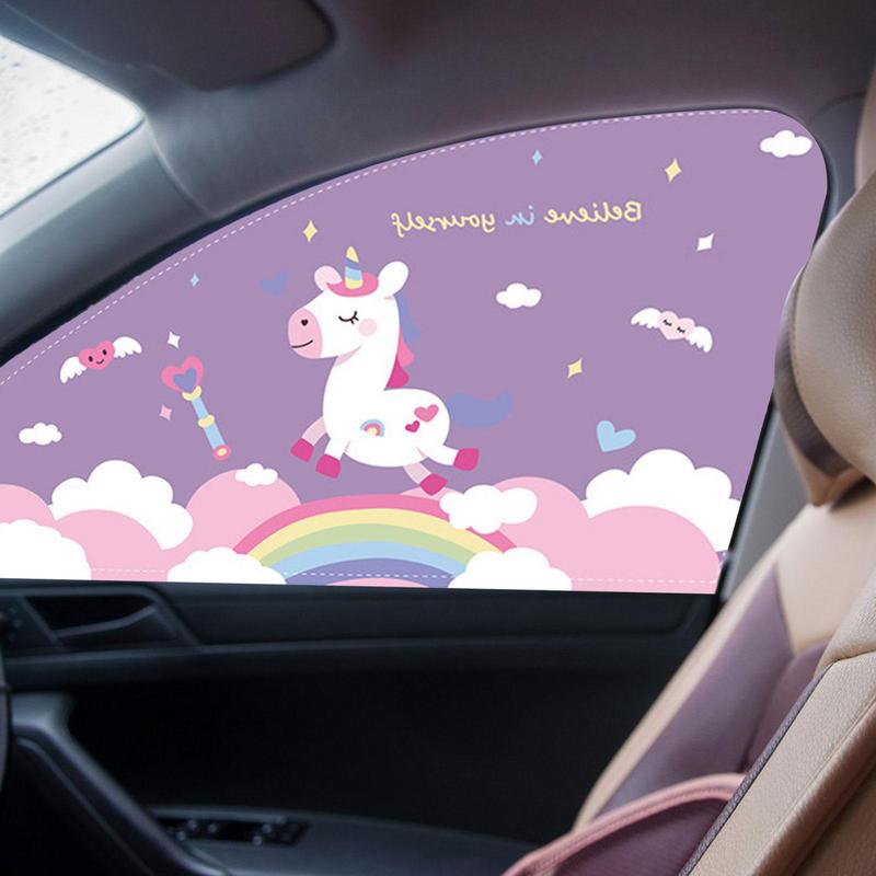 Cartoon Car Window Curtain Sun Shade Magnetic Car Sunscreen Curtain Heat Insulation Sunshade Sun Visor Auto Window Sunshade