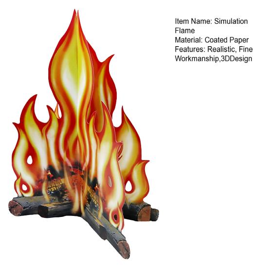 Simulationsflamme 3D-Design Realistisch Einfache Montage Foto-Requisiten Beschichtetes Papier Lagerfeuer Musikparty Picknick Grill Flammen Dekoration Halloween