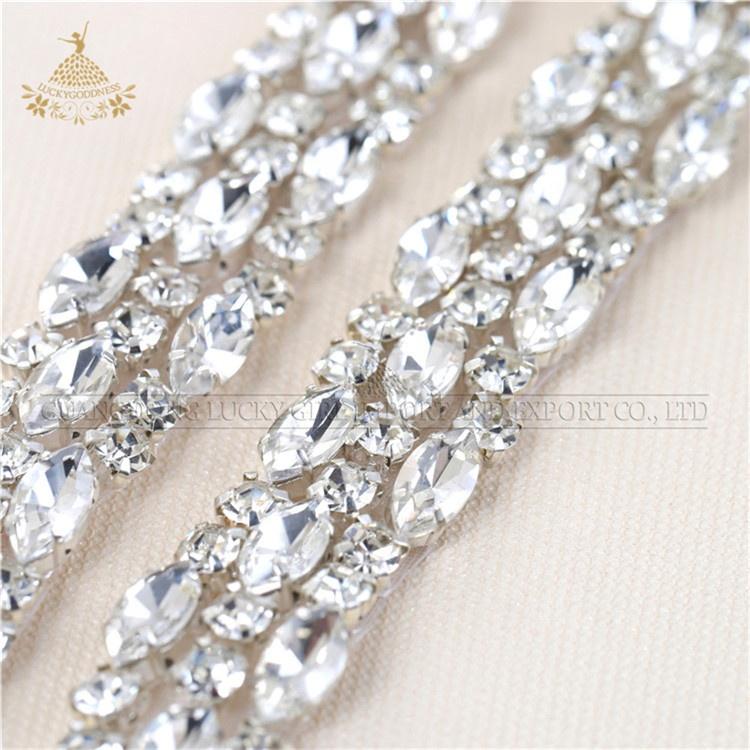 Newest Crystal Strass Rhinestone Trimming Waist Decorated Sash for Wedding Dresses Belts