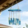 Meerglas-Windspiel für draußen Handgefertigt Meereswelle Küstenstil Hängendes Ornament für Strand Terrassen Dekoration Geschenke für Frauen