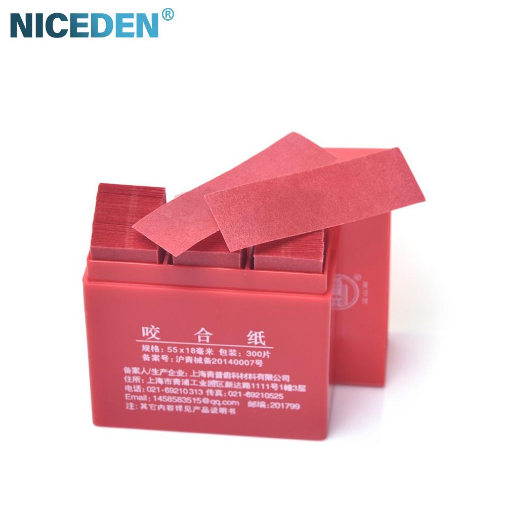 Niceden Medical 300 Sheets/Box Dental Articulating Paper Blue Strips Dental Lab Products Oral Dentist Material