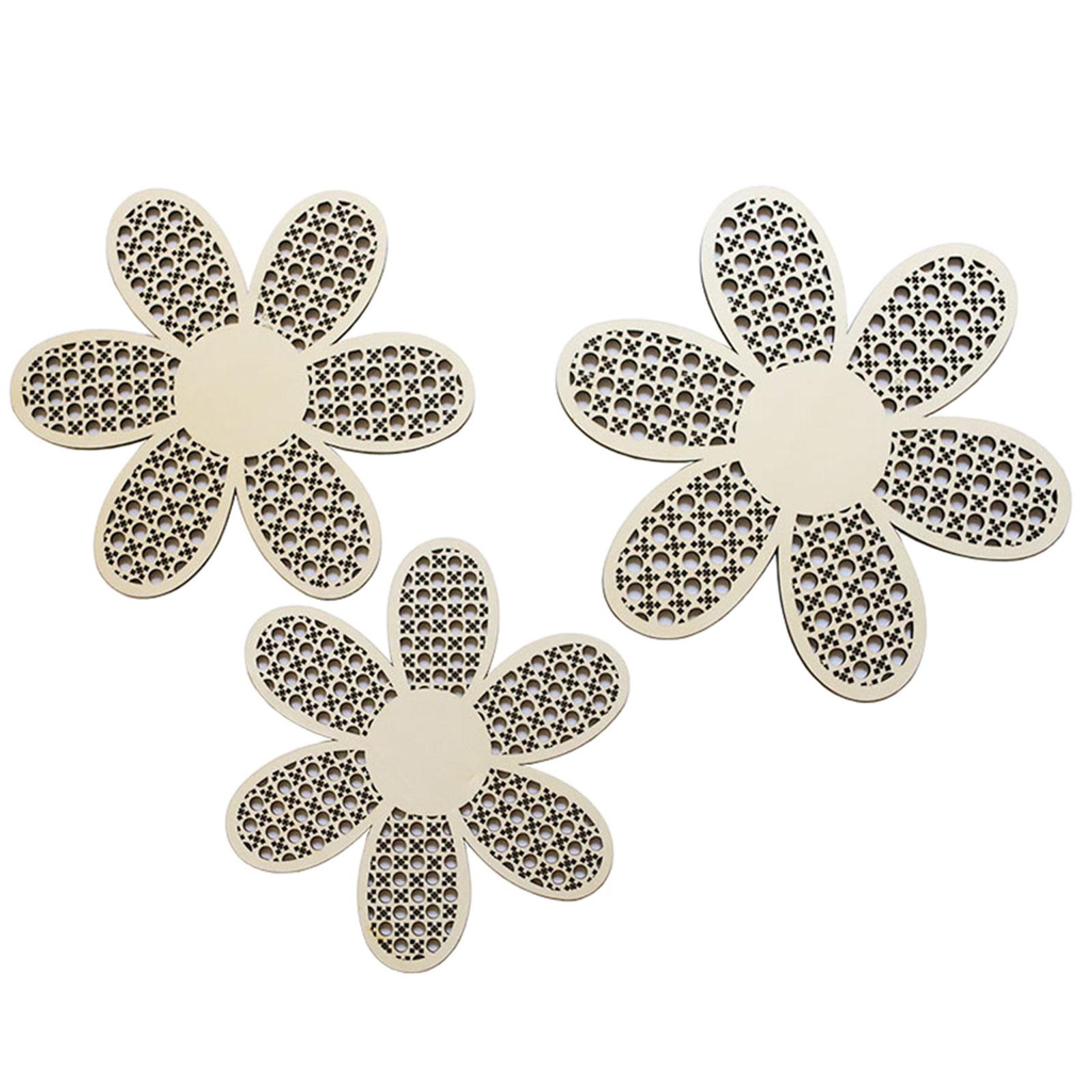 

3 шт. Деревянные настенные украшения, настенное искусство Bohemian Daisys, настенные украшения для дома, спальни, гостиной, декор