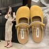 Hausschuhe Damen neue weichsohlige Oma-Schuhe im Sommer 2025, Perlen-Schleife, kleiner duftender Stil, Außenschuhe, Zehensandalen Damen