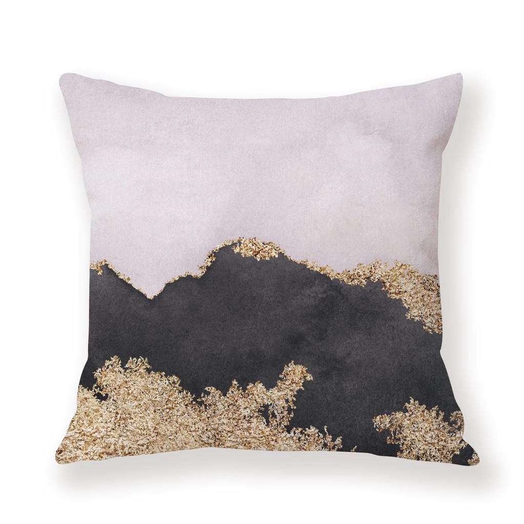 Watercolor Ins Wind Flashing Plush Pillowcase Contrasting Color Creative Model Room Decoration Pillow Car Sofa